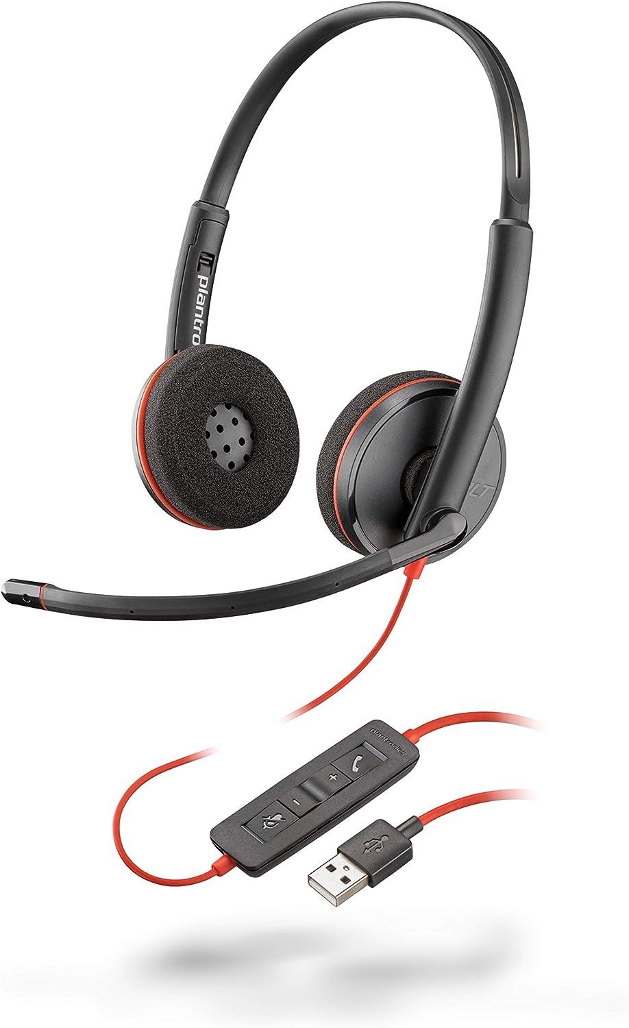 (White Box) Plantronics Blackwire 3220 USB-A Stereo UC Corded Headset (White Box)
