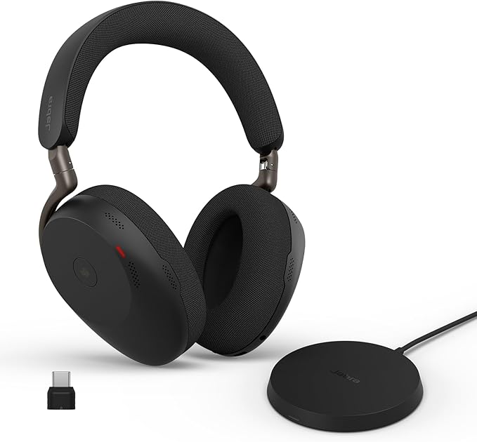 Jabra Evolve3 85 MS Stereo, Link 390 USB-C, Black, with Wireless Charging pad