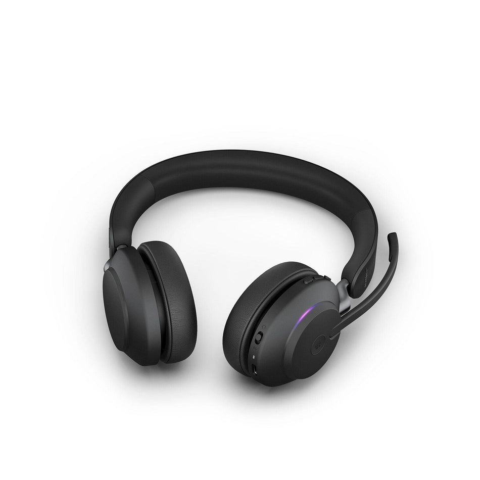 Jabra Evolve2 65 USB-A MS Stereo Wireless Headset in Black with Desk Stand (Refurbished)