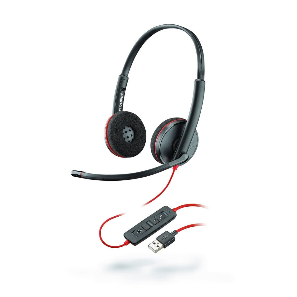 Plantronics Blackwire 3220 USB-A Stereo UC Corded Headset (Refurbished)