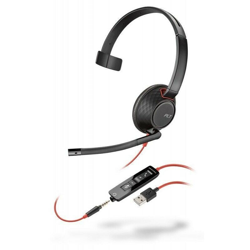 Plantronics Blackwire 5210 USB-A Mono Corded Headset with 3.5mm (Refurbished)