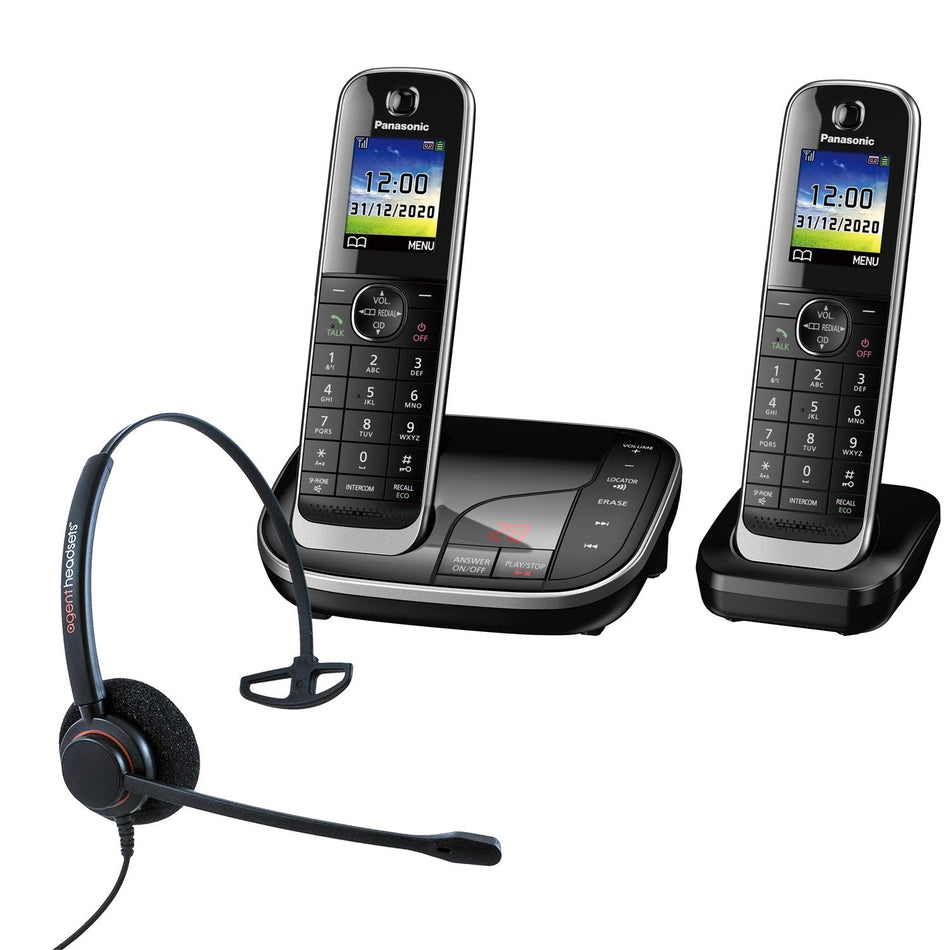 Panasonic KX-TGJ322EB with Corded Headset