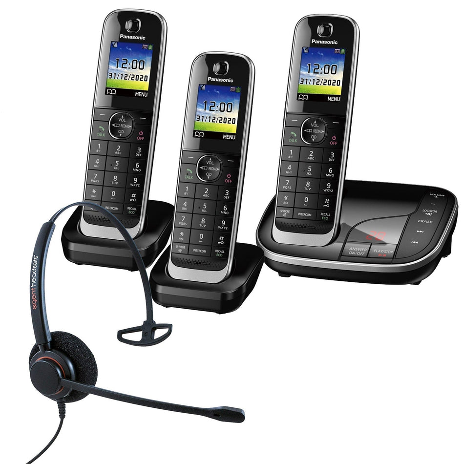 Panasonic KX-TGJ323EB with Corded Headset